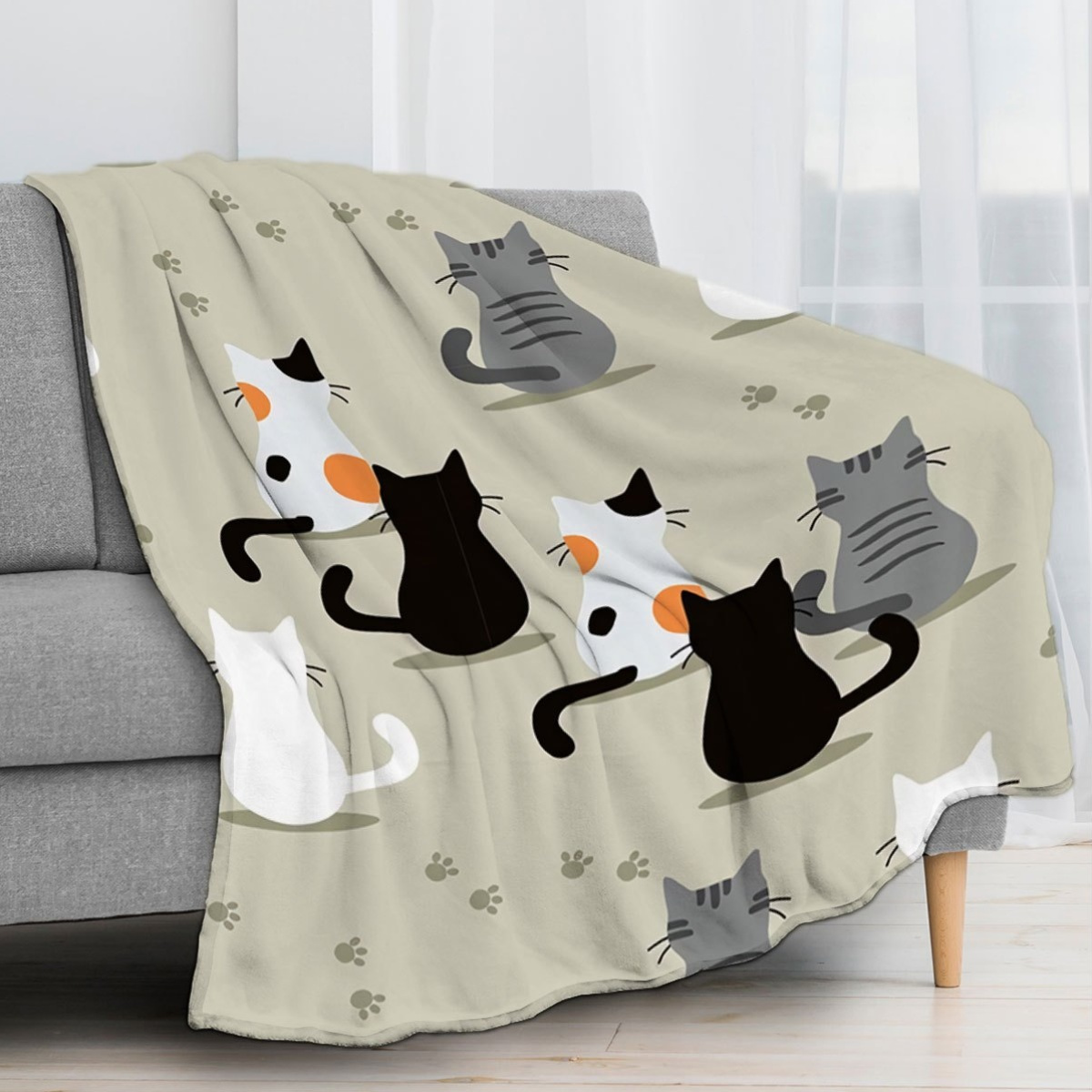 Your Home Textiles - Couverture à motif de chat, parfaite