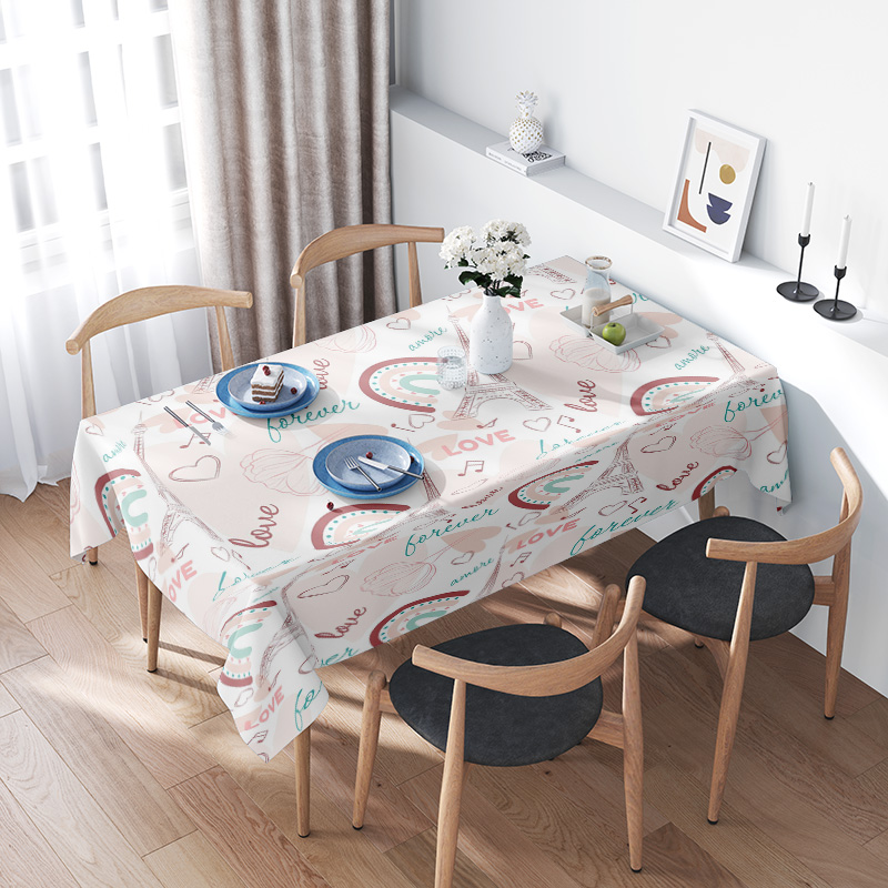Your Home Textiles - Nappe romantique multicolore avec motif d'amour,