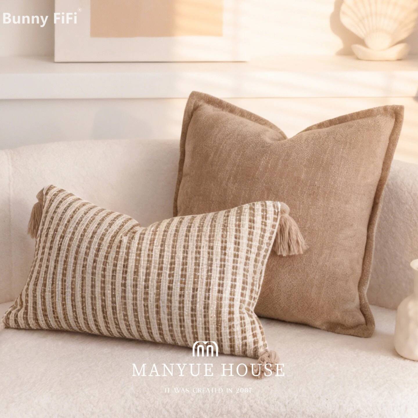 Pillow Cover 20X20 - Housses de coussin bohèmes à rayures