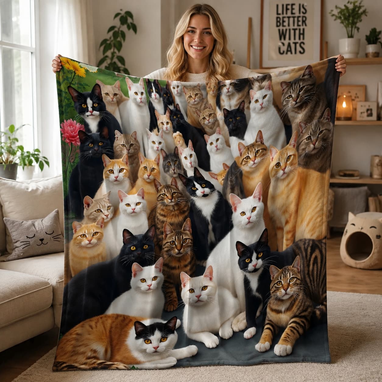 Home Textiles Group - Couverture douce pour chat, 1 pièce,