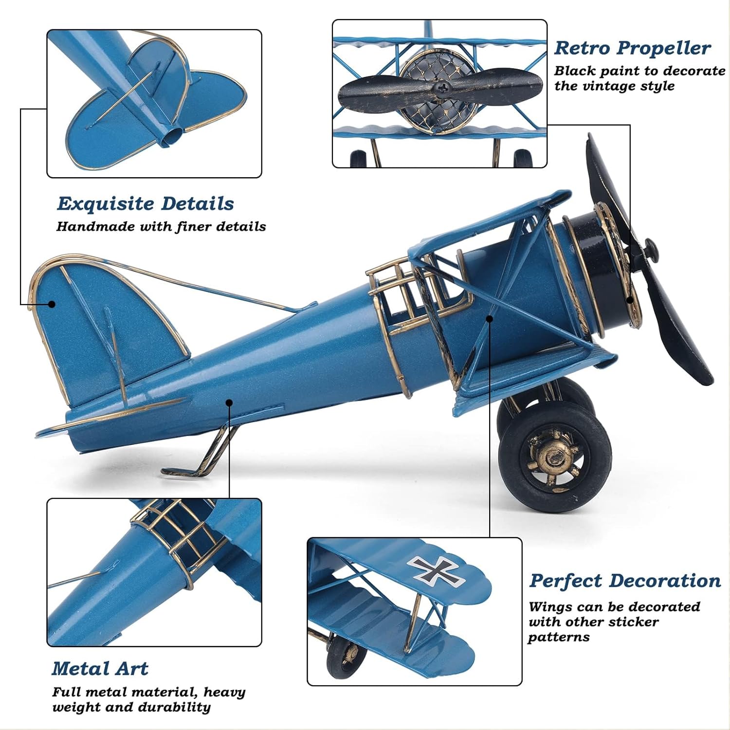 Modèle d'avion vintage en méta - Vintage Home Textiles avis et prix